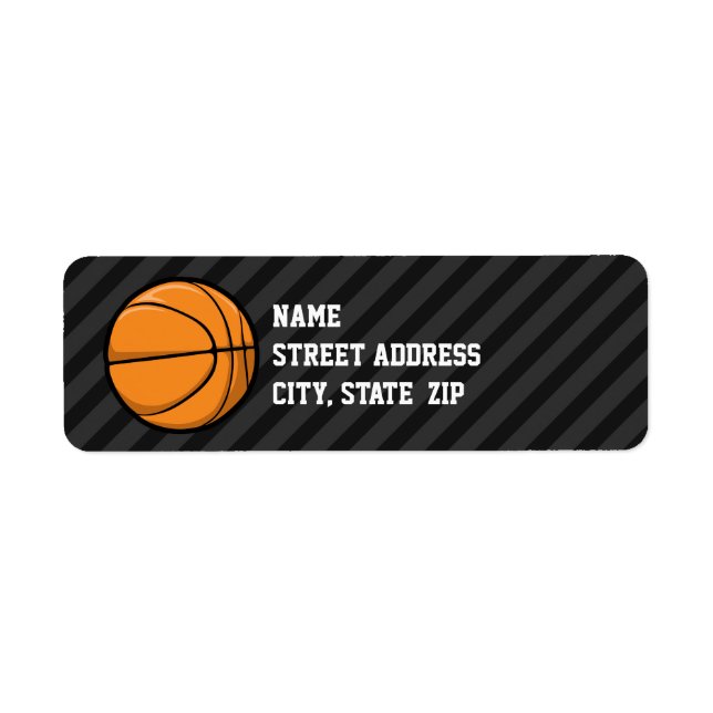 Basketball; Black & Dark Gray Stripes Label (Front)