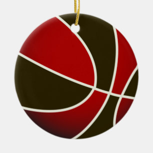 Basketball - Black/Red Ceramic Ornament