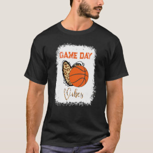 Basketball Bleached Game Day Vibes Basketball Mom T-Shirt