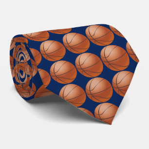 Basketball, Blue Background Tie