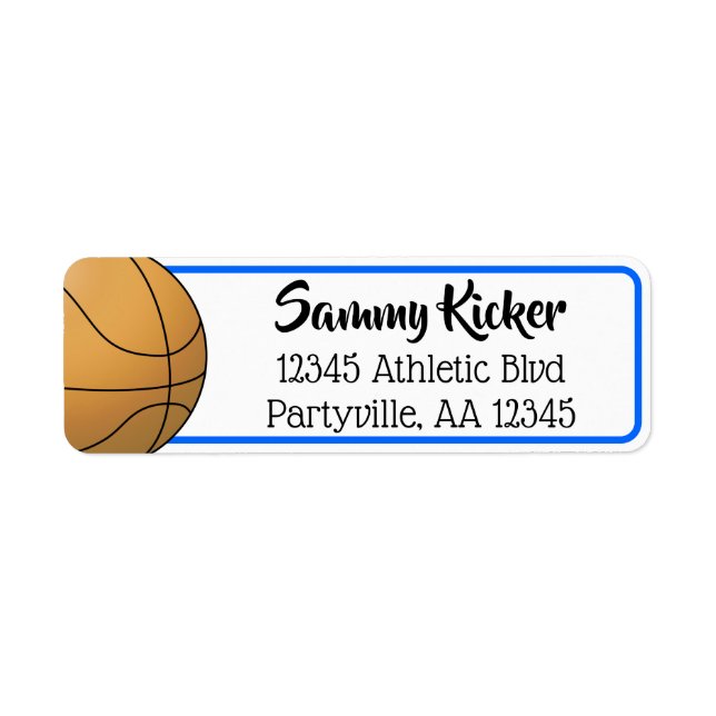 Basketball Blue & Black Address Label (Front)