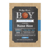 BasketBall Blue Boy Baby Shower Sports Invite