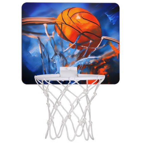 Basketball blue fire Mini Basketball Hoop