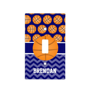 Basketball Blue Personalized Light Switch Cover