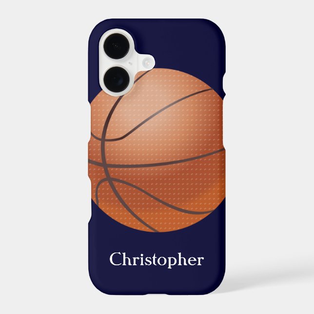 Basketball, Blue, Personalized Name Case-Mate iPhone Case (Back)