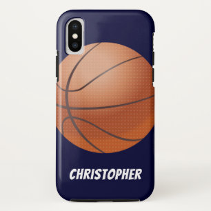 Basketball, Blue, Personalized Name iPhone X Case