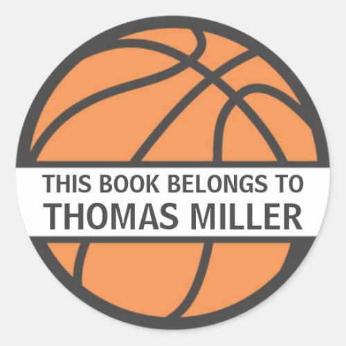 Basketball bookplate stickers for kids