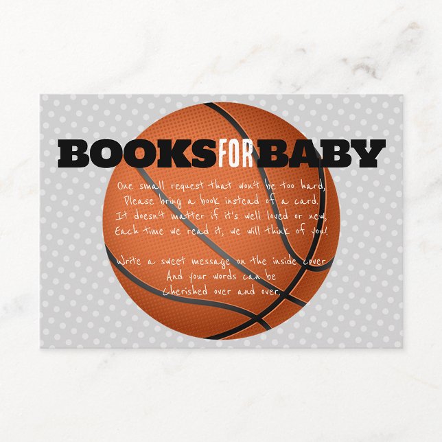 Basketball Books for Baby Invite Enclosure Card (Basketball Books for Baby Inserts)