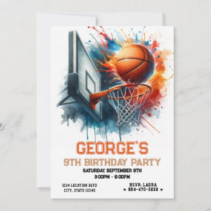 Basketball Boy Birthday Invitation
