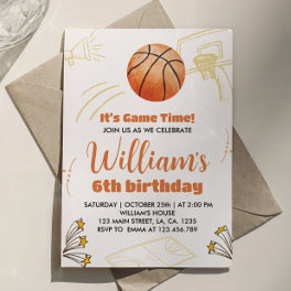 Basketball Boy Birthday Invitation Sport Party