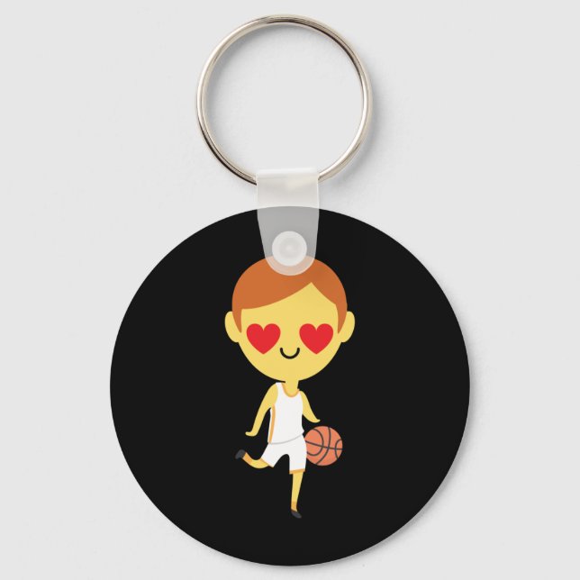Basketball Boy Emoji  Keychain (Front)