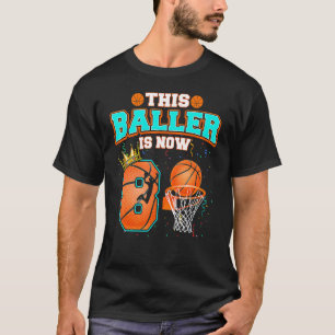 Basketball Boys 8th Birthday This Baller Is Now 8 T-Shirt