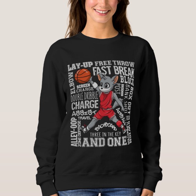 Basketball  Boys Girls Cute Wolf Sweatshirt (Front)