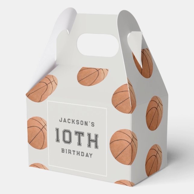 Basketball Boy's Modern Sports Themed Birthday Favor Boxes (Front)