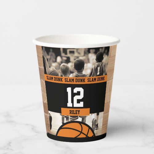 Basketball Boys Photo Birthday Party Paper Cups