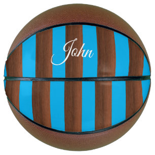 Basketball Brown & Blue Stripe