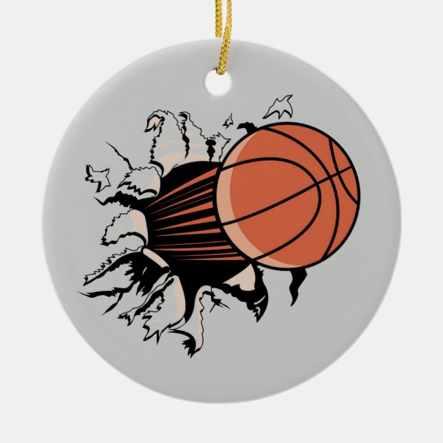 Basketball Burst T-shirts and Gifts Ceramic Ornament (Front)