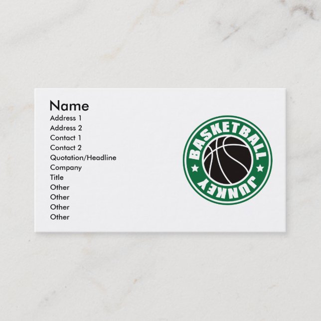BASKETBALL BUSINESS CARD (Front)
