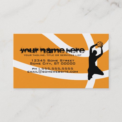 Customizable basketball business cards