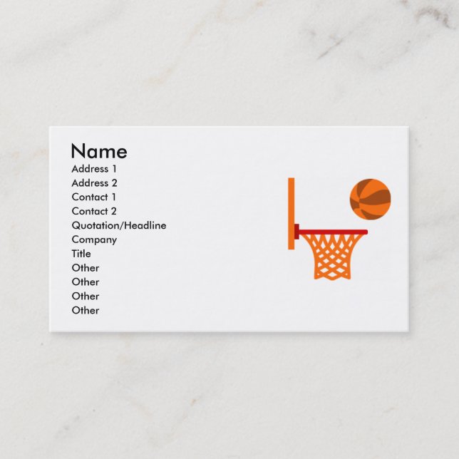 Basketball Business Card (Front)