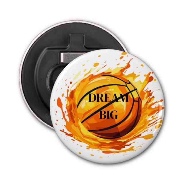 Basketball Button Bottle Opener (Front)