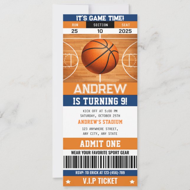 Basketball Buzzer Beater Birthday Celebration Invitation (Front)