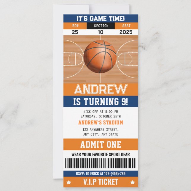 Basketball Buzzer Beater Birthday Celebration Invitation (Front)