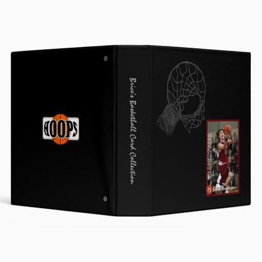 Basketball Card Collectors Album Dark 3 Ring Binder Zazzle