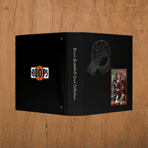 Basketball Card Collectors Album Dark 3 Ring Binder Zazzle