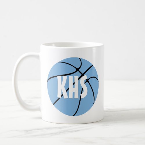 Basketball Carolina Blue Team Color Custom Letters Coffee Mug