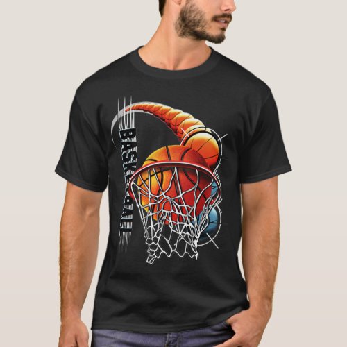 Basketball  cartoon horse  T_Shirt