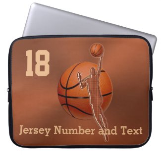 Basketball Cases for Laptop Your NAME and NUMBER Laptop Computer Sleeves