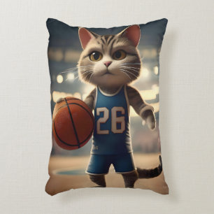 Basketball Cat, Accent Pillow