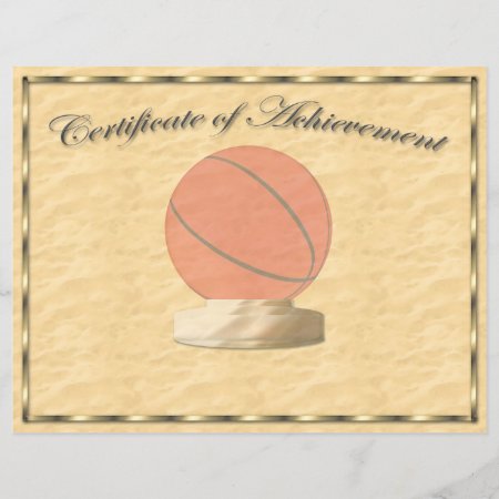 Basketball Certificate Of Achievement