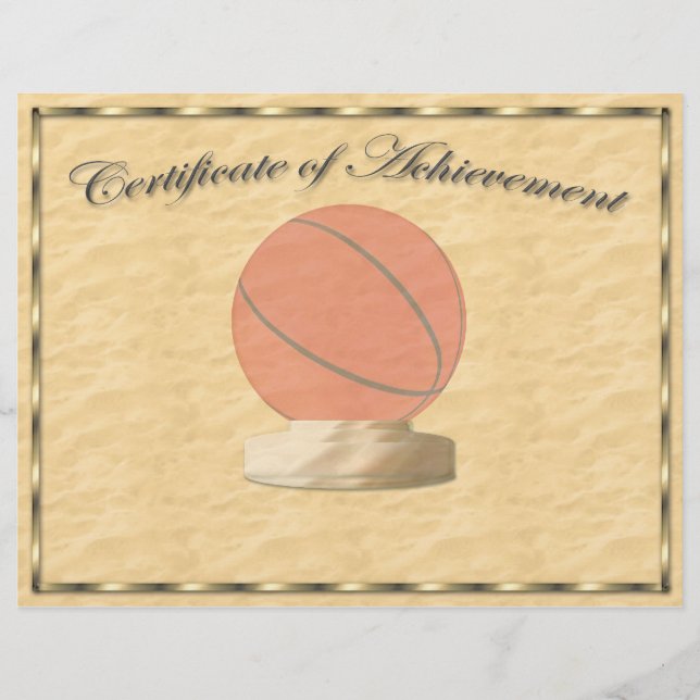 Basketball Certificate of Achievement (Front)