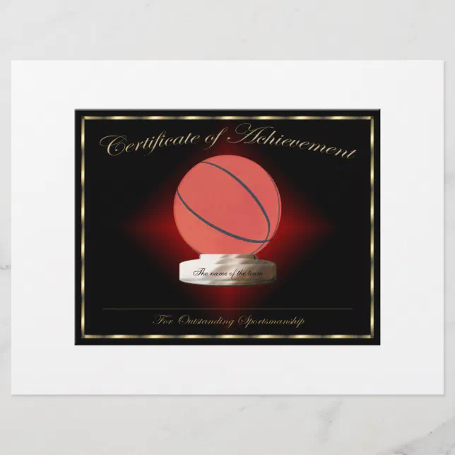 Basketball Certificate of Achievement Flyer | Zazzle