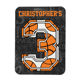 Basketball Chalkboard 3rd Birthday Magnet