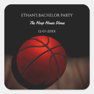 Basketball Champ Bachelor / Birthday Party Sports Square Sticker