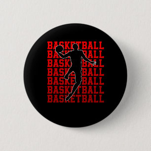 Basketball Champion Basketball Player Fans Retro Button
