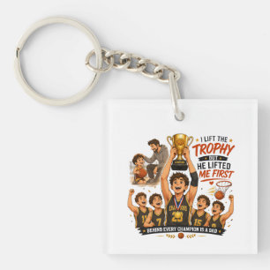 Basketball Champion Dad Appreciation Gift Keychain