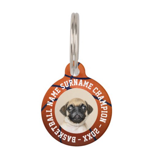 Basketball Champion Puppy Pet ID Tag