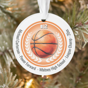 Basketball Champion Team Monogram Ornament