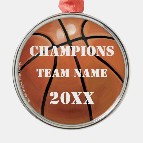 Basketball Champions Medal Metal Ornament