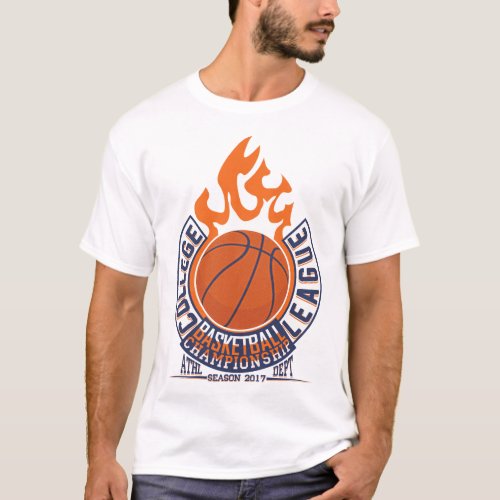 Basketball championship College league men T_Shirt