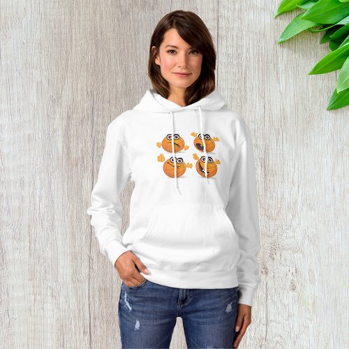 Basketball Characters Womens Hoodie