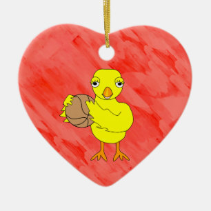 Basketball Chick Ceramic Ornament