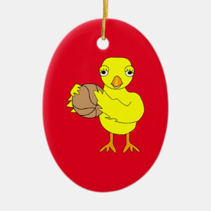 Basketball Chick Ceramic Ornament
