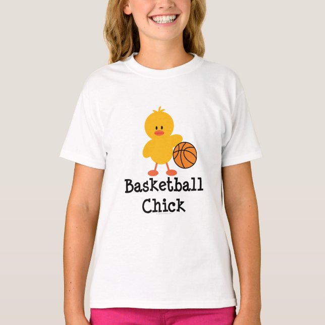 Basketball Chick Girls Ringer T shirt (Front)