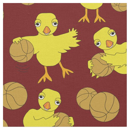 Basketball Chick Pattern  Fabric