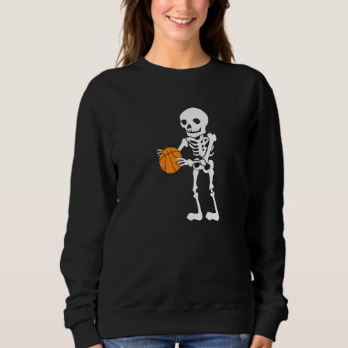 Basketball Childrens Skelet I Halloween Sports Sweatshirt